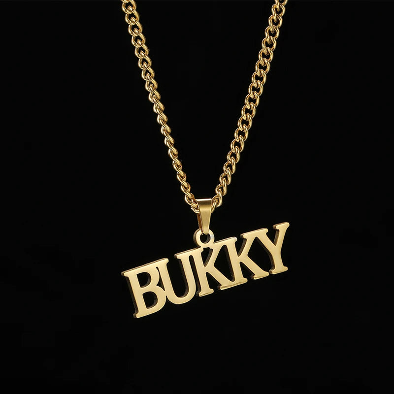 Customized Name Necklaces Pendants for Men Women Personalized Custom Gold 3mm Cuban Chain Stainless Steel Nameplate Jewelry