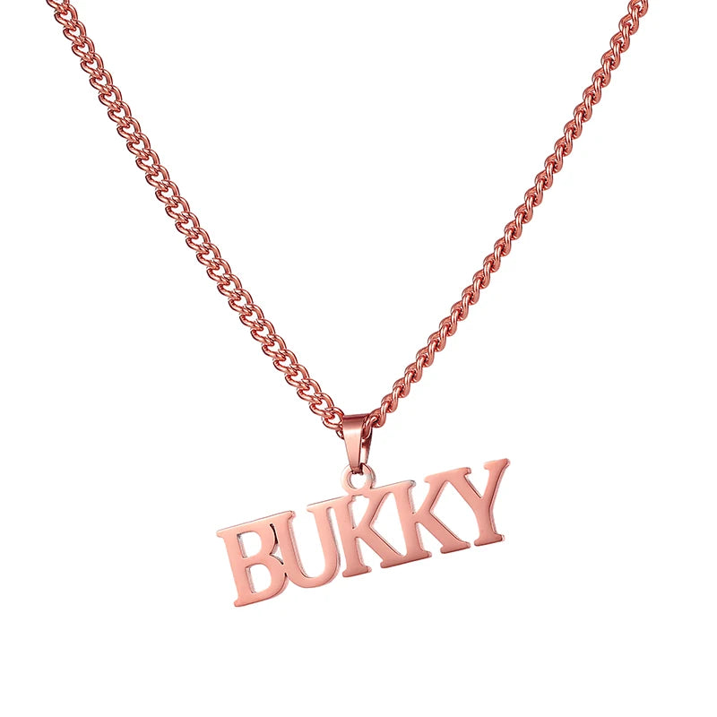 Customized Name Necklaces Pendants for Men Women Personalized Custom Gold 3mm Cuban Chain Stainless Steel Nameplate Jewelry