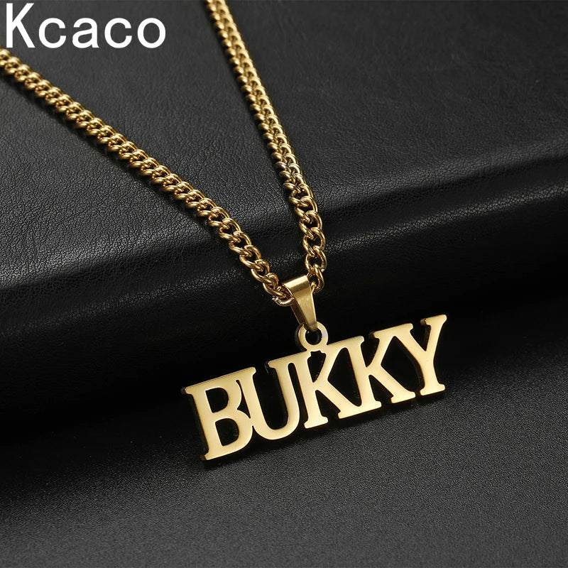 Customized Name Necklaces Pendants for Men Women Personalized Custom Gold 3mm Cuban Chain Stainless Steel Nameplate Jewelry