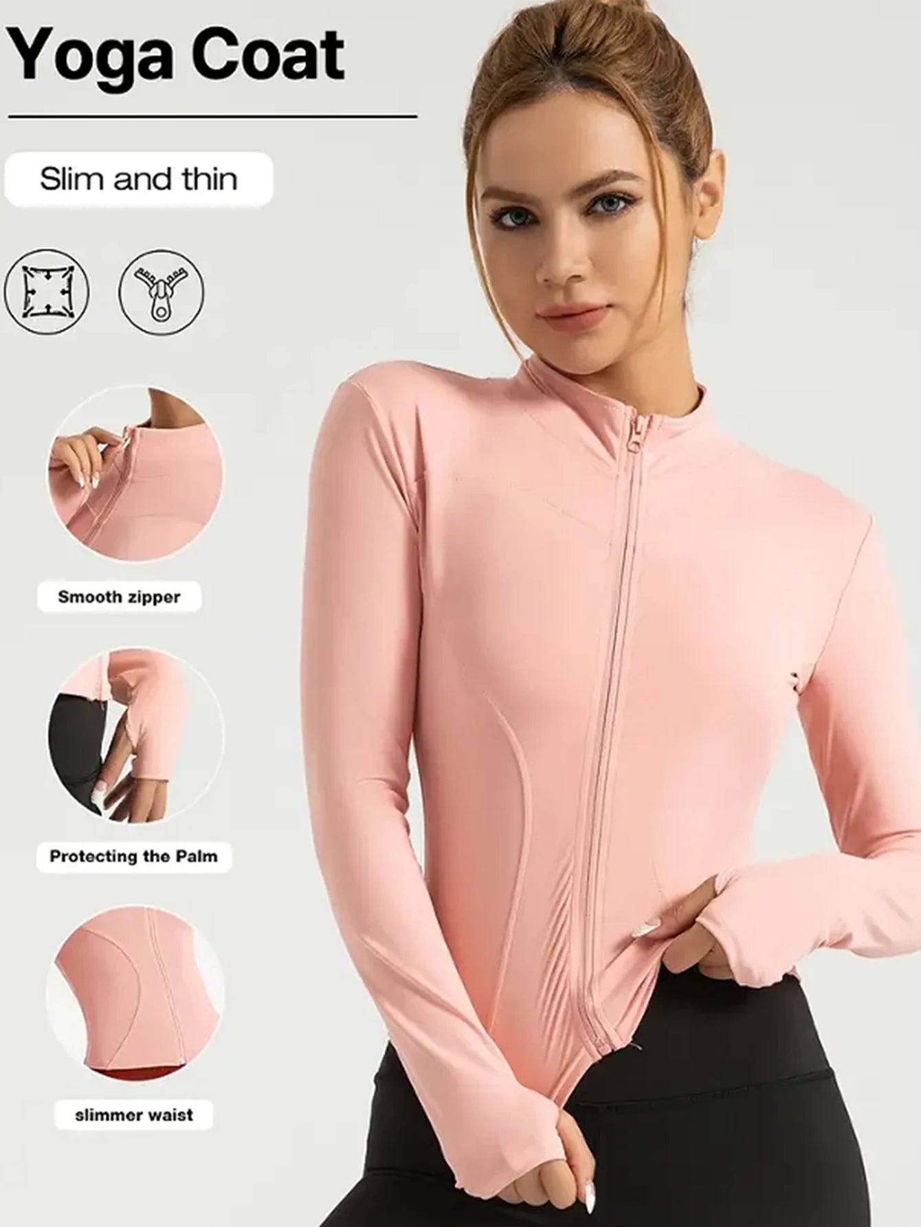 Fitness wear long-sleeved female Internet celebrity slimming stand-up collar sports jacket training clothes slimming running