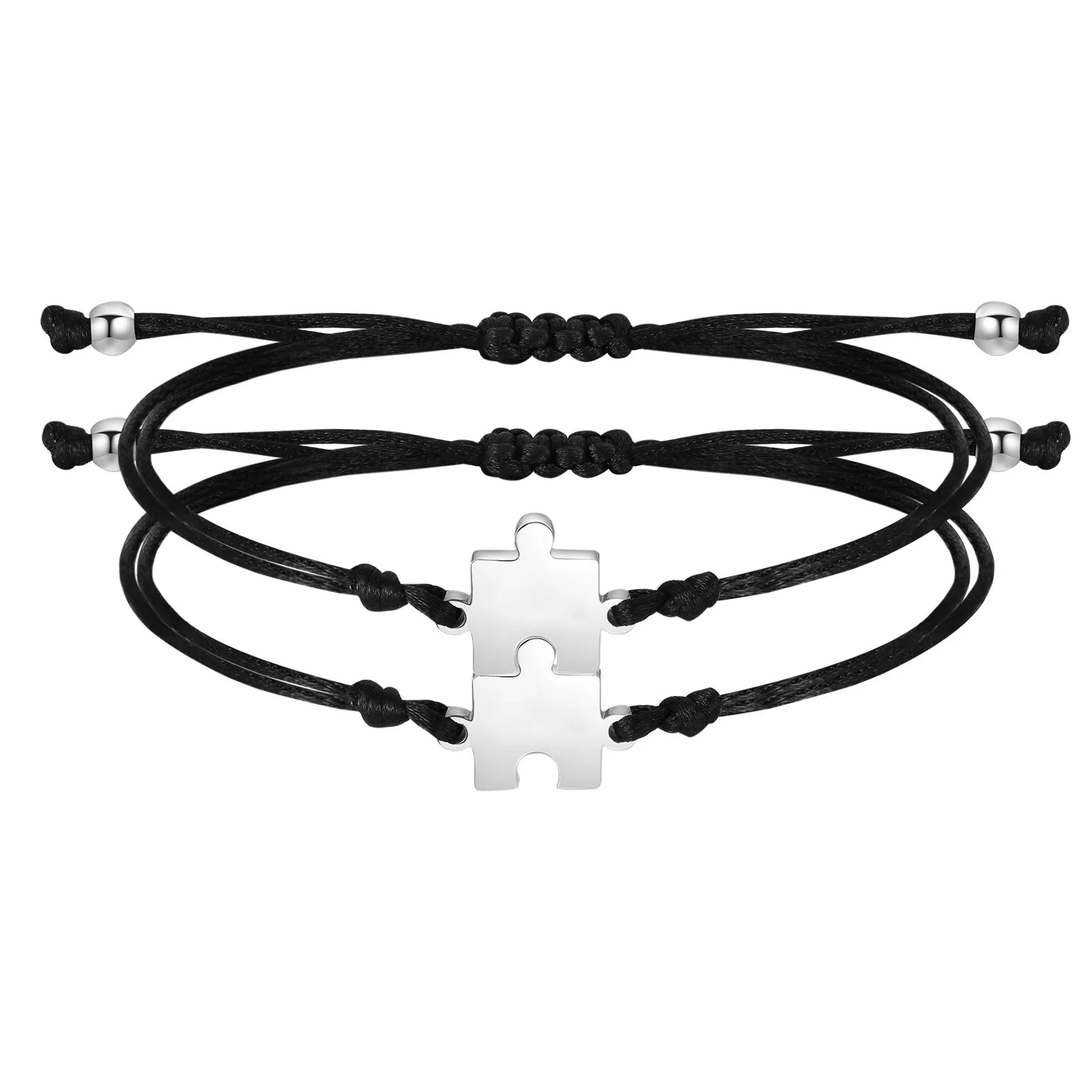 1-5PCS/Pack Customize Rope Jigsaw Bracelet for Women Men Engraving Friendship Sister Bracelets Mother Father Birthday Jewelry