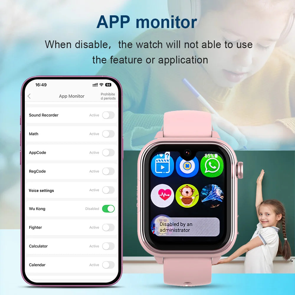 Wonlex KT37 Children Smart Watch 4G WiFi Position Tracker AI Voice Assistant GPS Watch Video Call SOS Game Kids Smart Watch 2025