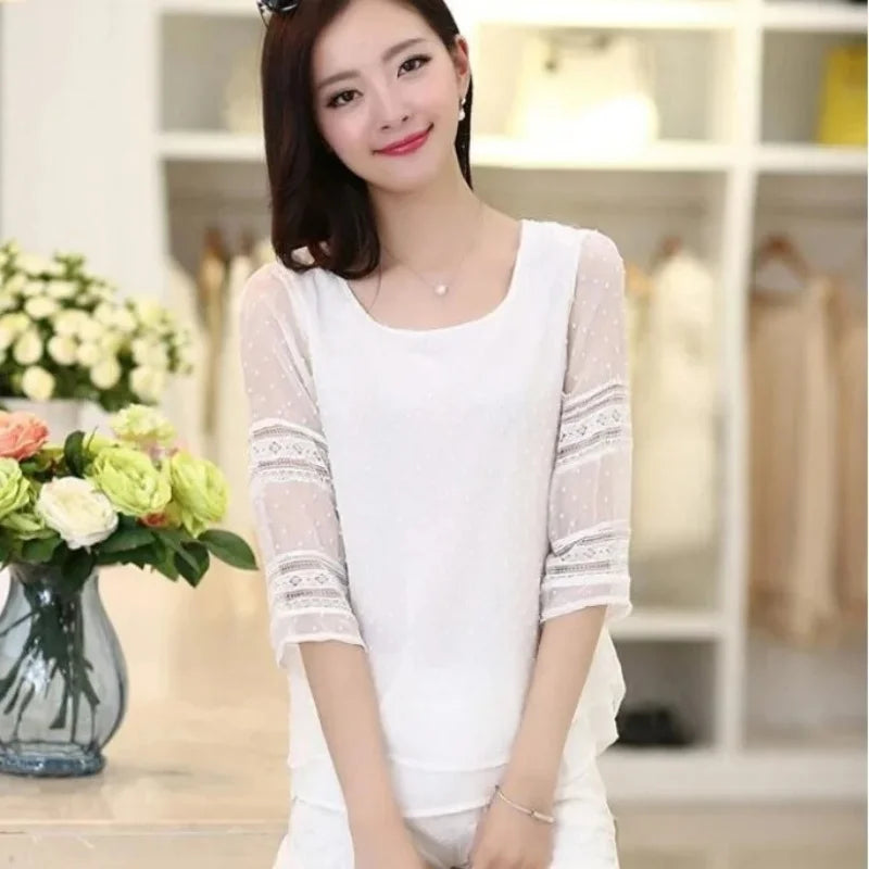 Women Casual Half sleeve O-Neck Fashion Blouse