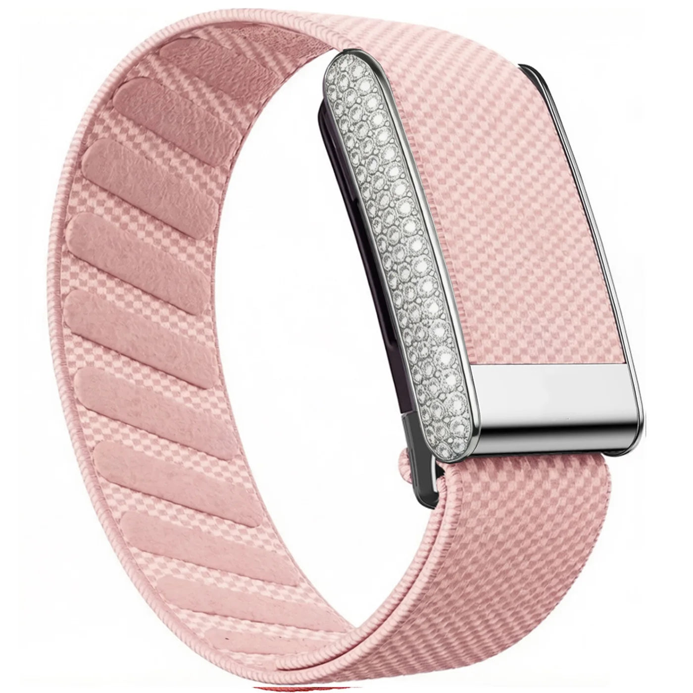 Whoop 5.0 Replacement Strap, Unique Bling Diamond Frame, Nylon Woven Elastic Sport Band with Metal Logo for ECG Fitness