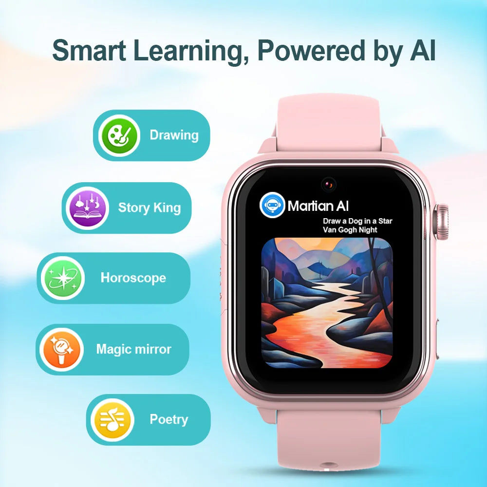 Wonlex KT37 Children Smart Watch 4G WiFi Position Tracker AI Voice Assistant GPS Watch Video Call SOS Game Kids Smart Watch 2025