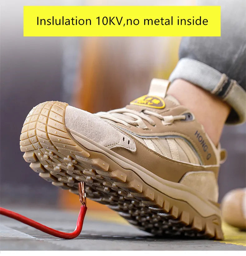 insulated safety shoes plastic toe cap work shoes men anti slip work sneakers protection labor shoes puncture proof work boots
