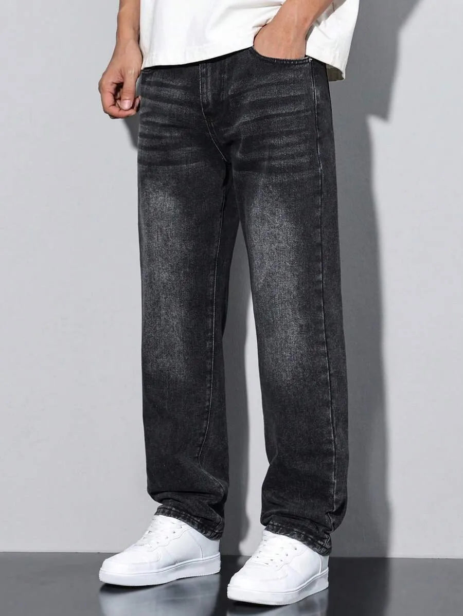 Best-selling black skinny jeans for men, with American design, suitable for all seasons