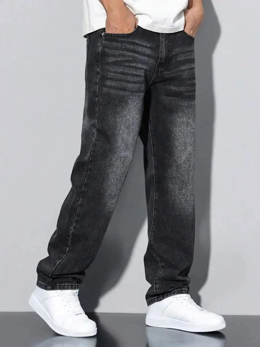 Best-selling black skinny jeans for men, with American design, suitable for all seasons