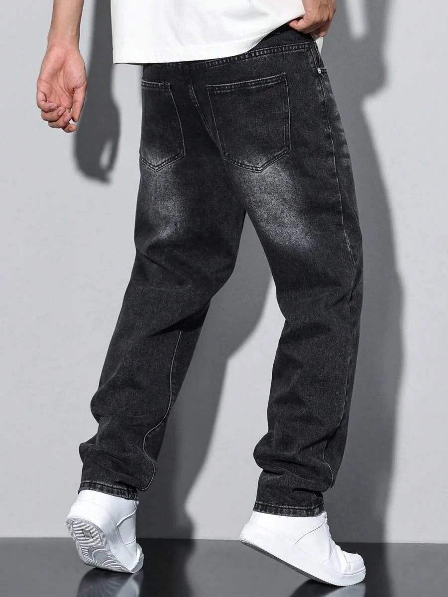 Best-selling black skinny jeans for men, with American design, suitable for all seasons