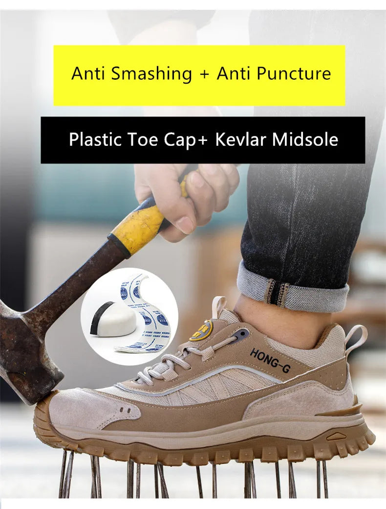 insulated safety shoes plastic toe cap work shoes men anti slip work sneakers protection labor shoes puncture proof work boots