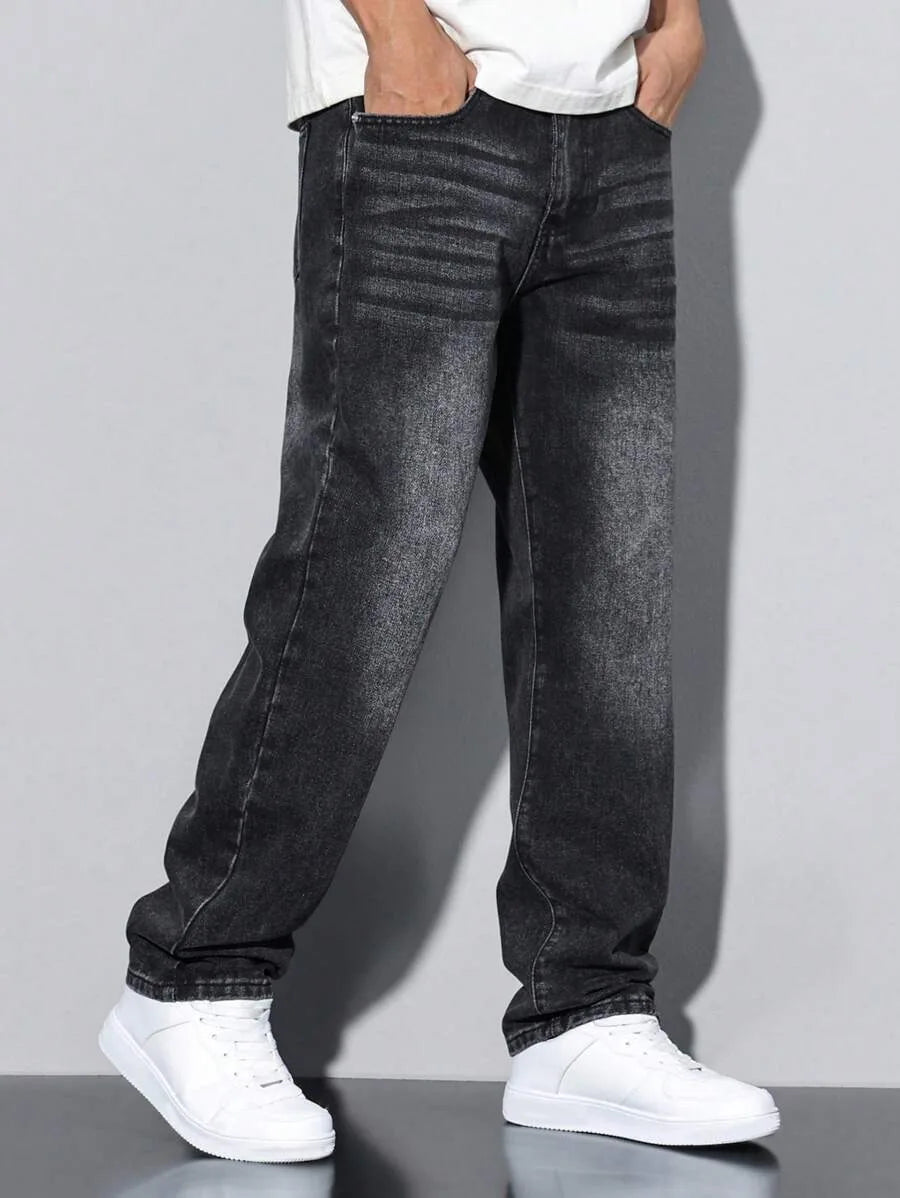 Best-selling black skinny jeans for men, with American design, suitable for all seasons