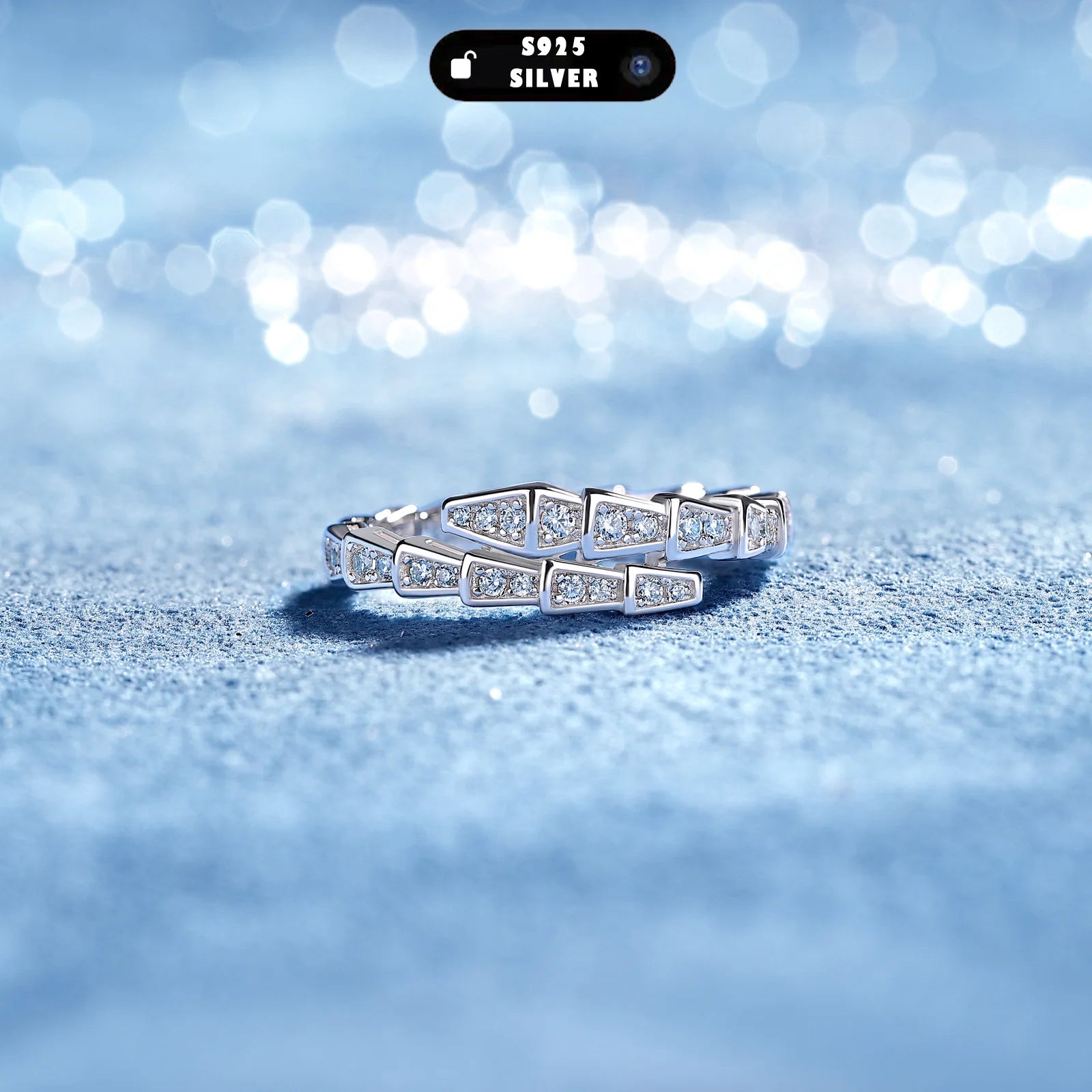 0.37CTW Luxury S925 Silver Moissanite Ring for Women Stackable Eternity Band Engagement Jewelry