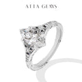 ATTAGEMS Marquise Cut 2ct Moissanite Ring With Lab Sapphire Women's Ring 925 Sterling Silver Luxury Wedding Jewelry Customizable
