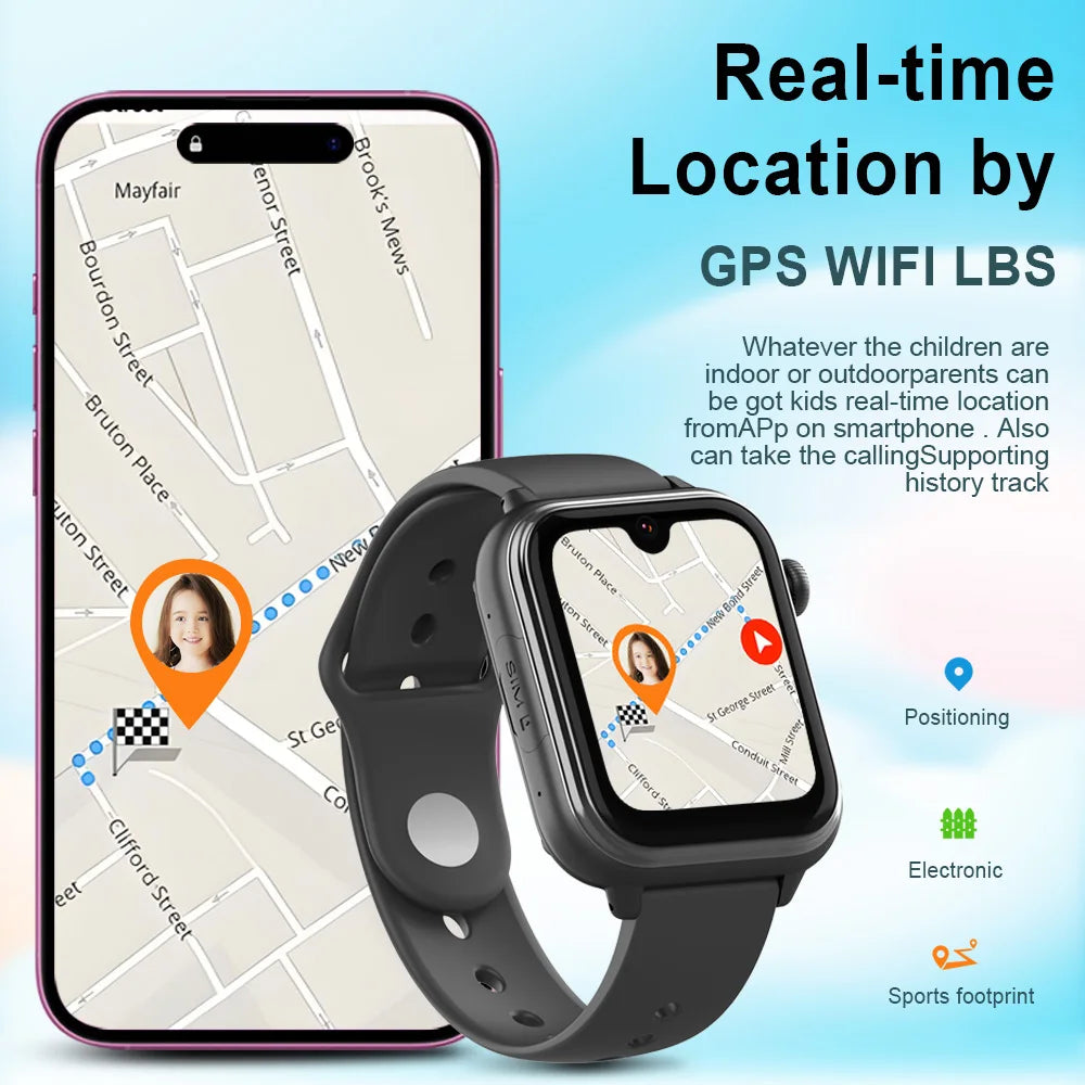 Wonlex KT37 Children Smart Watch 4G WiFi Position Tracker AI Voice Assistant GPS Watch Video Call SOS Game Kids Smart Watch 2025