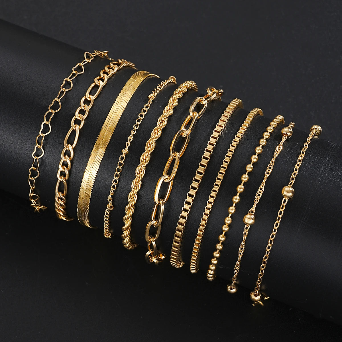 17pcs Fashion Minimalist Jewelry Set For Women Vintage Twist Snake Bone Heart Butterfly Star Pendant Necklace Bracelet Sets Gift
