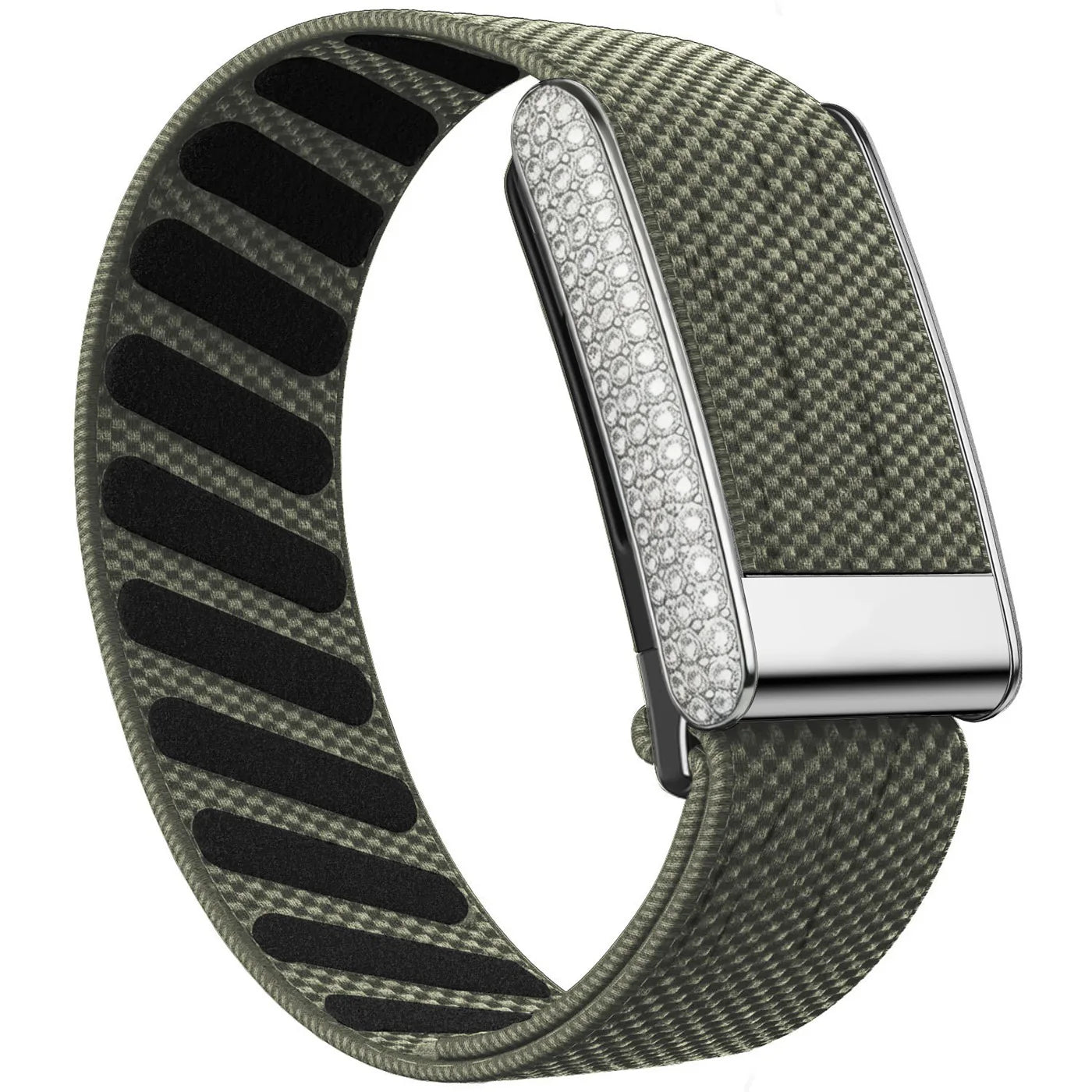 Whoop 5.0 Replacement Strap, Unique Bling Diamond Frame, Nylon Woven Elastic Sport Band with Metal Logo for ECG Fitness
