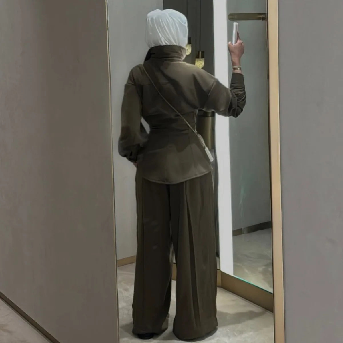 VTKW Collar Zipper Waist-restricting Design Pure Color 2025 Spring Summer Women's Blazer High-quality Loose Pants Two-piece Set